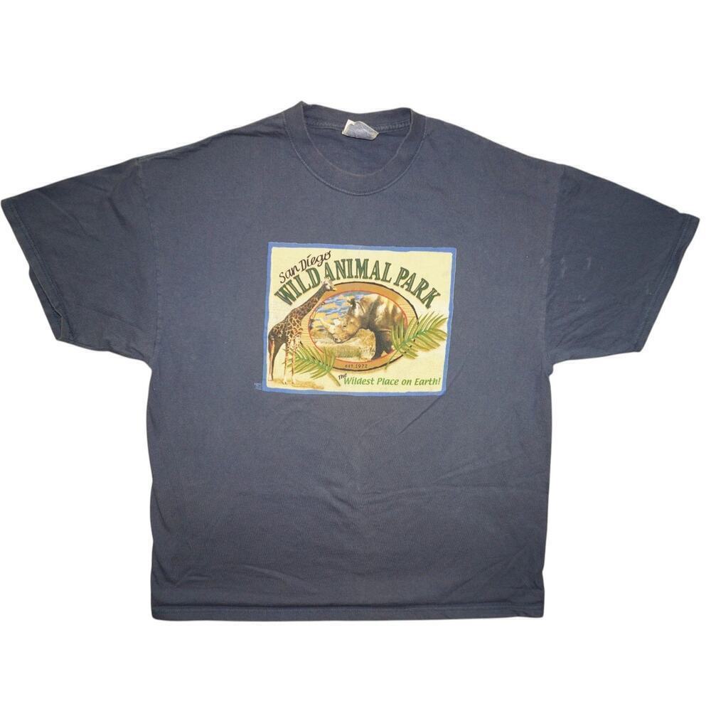 Vintage San Diego Wild Animal Park T-Shirt Hanes Comfort-T XL 46-48 Safari Zoo